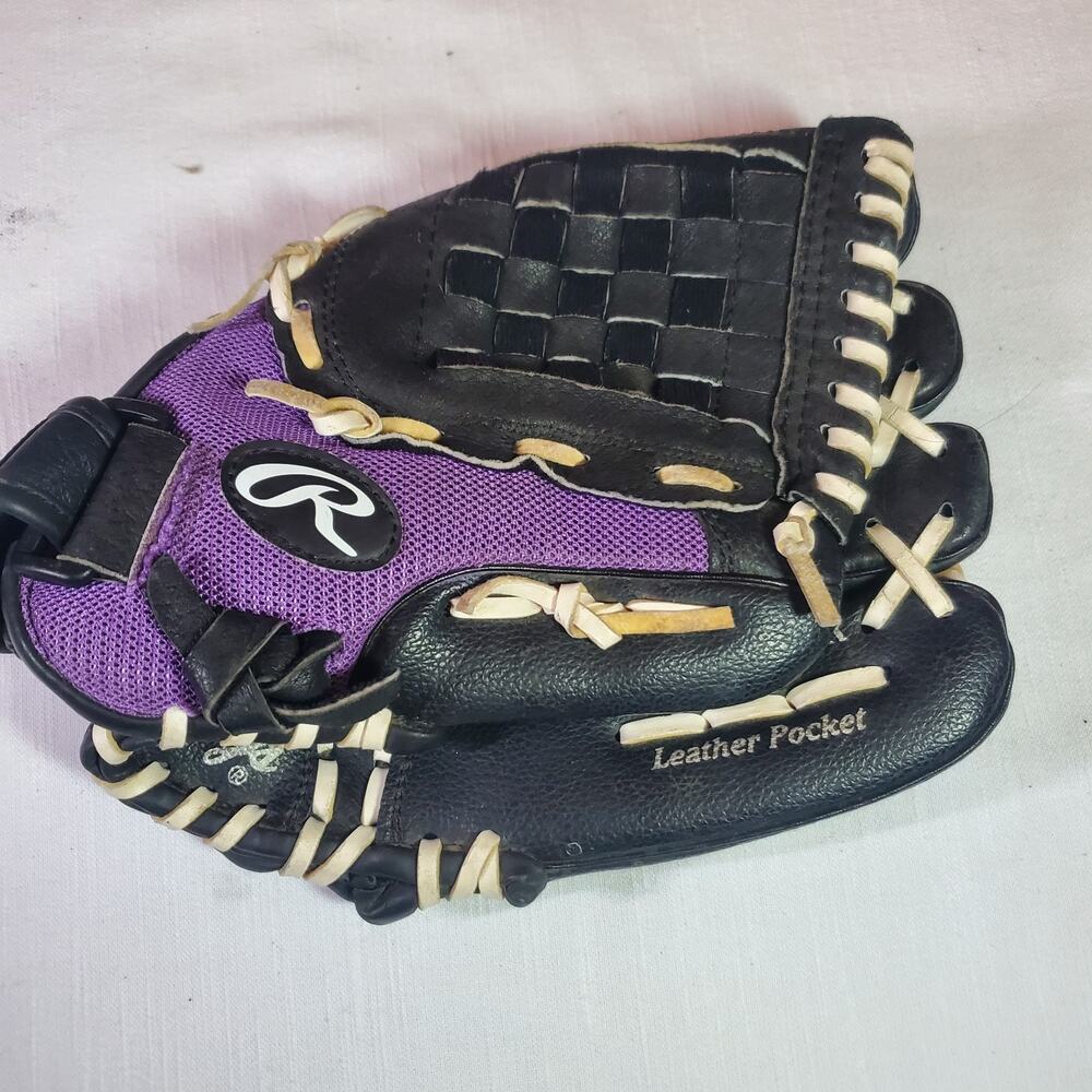 Rawlings Playmaker Series 11" Youth Baseball Softball Glove Black Purple